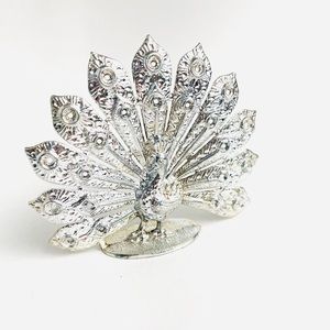 Vintage Metal Peacock Earring Jewelry Holder Display